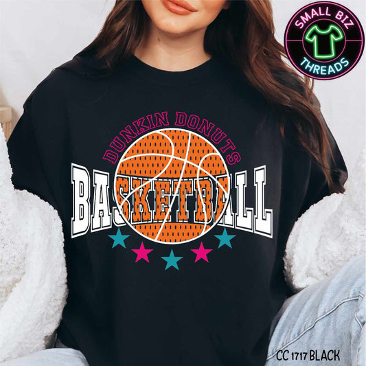 Dunkin Donuts Basketball Dots Blue Pink YOUTH